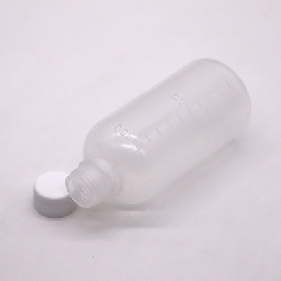 Φαρμακευτικό 100 ml υγρό PET κενό πλαστικό μπουκάλι με κλίμακα και προσαρμόσιμο χρώμα