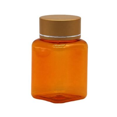 90ML PET Square Διαφανές μπουκάλι χάπι με διάφορα καπάκια από την κινεζική φαρμακευτική εταιρεία