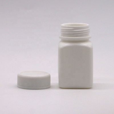 Μικρή χωρητικότητα 50cc HDPE αποστειρωμένο τετράγωνο πλαστικό μπουκάλι με καπάκι βίδας