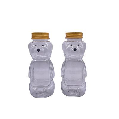 Φαγητό βαθμό Bear Shape 200ml πλαστικό μπουκάλι ποτών με αλουμινένιο καπάκι βίδα