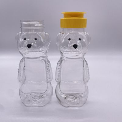 Φαγητό βαθμό Bear Shape 200ml πλαστικό μπουκάλι ποτών με αλουμινένιο καπάκι βίδα