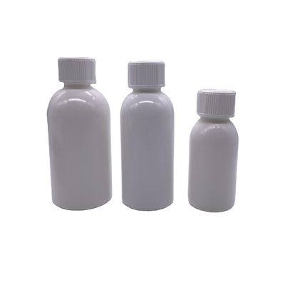 Εκτύπωση με οθόνη 100ml/200ml250ml HDPE λευκό κενό φιαλίδιο με καπάκι ασφαλείας παιδιών