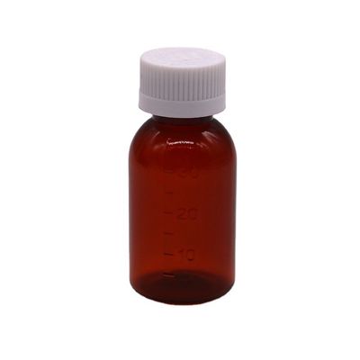 30 ml PET Amber Plastic Syrup υγρό μπουκάλι με αλεξίσφαιρο καπάκι βίδας υλικό σώματος PET