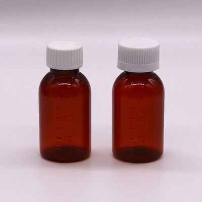 30 ml PET Amber Plastic Syrup υγρό μπουκάλι με αλεξίσφαιρο καπάκι βίδας υλικό σώματος PET