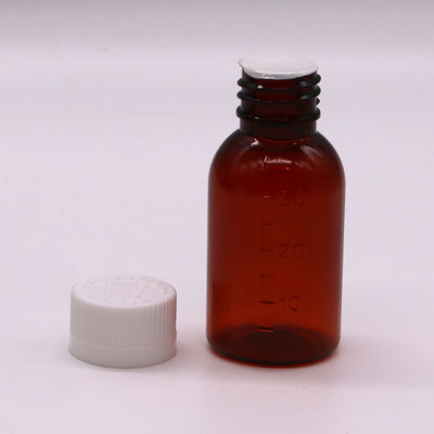30 ml PET Amber Plastic Syrup υγρό μπουκάλι με αλεξίσφαιρο καπάκι βίδας υλικό σώματος PET