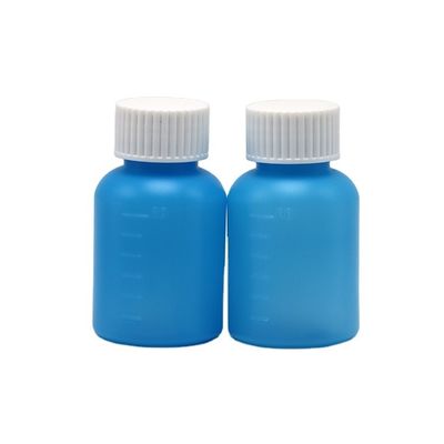 Βιομηχανική Ιατρική 60 ml/2oz HDPE Σιρόπι Φιαλίδιο Λευκό/Μπλε Αδιαφανές Αντι-Πολυπετάχιο