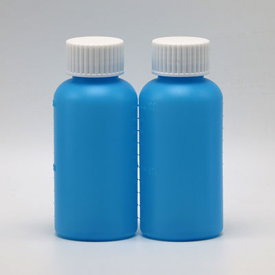 Βιομηχανική Ιατρική 60 ml/2oz HDPE Σιρόπι Φιαλίδιο Λευκό/Μπλε Αδιαφανές Αντι-Πολυπετάχιο