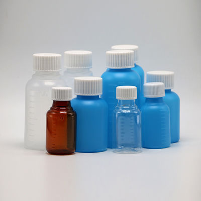 Βιομηχανική Ιατρική 60 ml/2oz HDPE Σιρόπι Φιαλίδιο Λευκό/Μπλε Αδιαφανές Αντι-Πολυπετάχιο