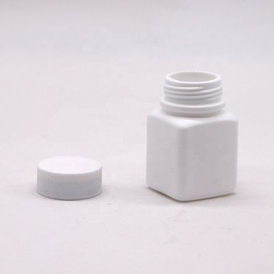 Βιομηχανικό Φαρμακευτικό HDPE 30cc τετραγωνικό πλαστικό μπουκάλι χάπι κάψουλας με καπάκι βίδα