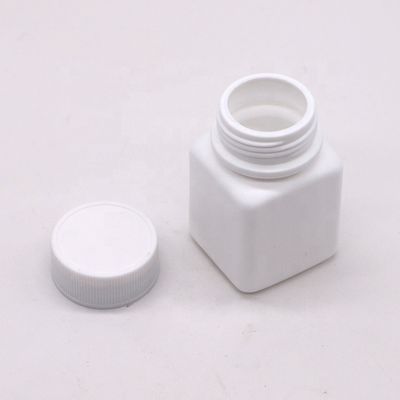 Βιομηχανικό Φαρμακευτικό HDPE 30cc τετραγωνικό πλαστικό μπουκάλι χάπι κάψουλας με καπάκι βίδα
