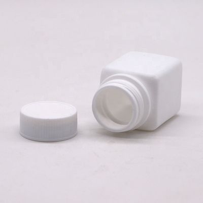 Βιομηχανικό Φαρμακευτικό HDPE 30cc τετραγωνικό πλαστικό μπουκάλι χάπι κάψουλας με καπάκι βίδα