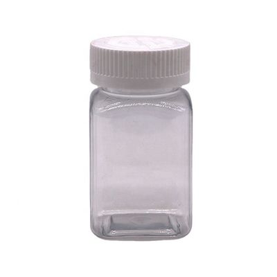 Φαρμακευτικό μπουκάλι 100 ml PET τετραγωνικό πλαστικό μπουκάλι με προσαρμοσμένο χρώμα και διάφορα καπάκια