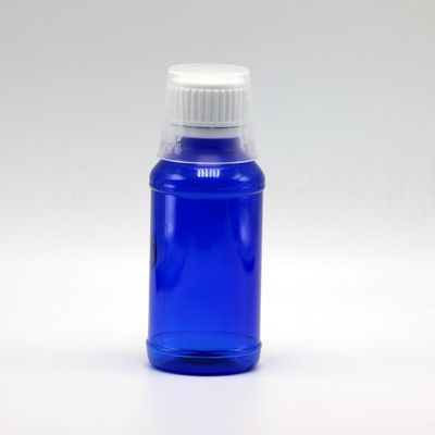 100cc μπουκάλι PET Amber/Orange/Blue Maple Cough Syrup με κάλυμμα ασφαλείας και θερμική σφραγίδα