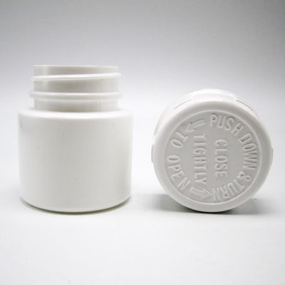 30 ml HDPE Φορητή λευκή πλαστική σκόνη Φαρμακευτικά χάπια Φιαλάκια δισκία Περιέκτη με κάλυμμα ασφαλείας παιδιών