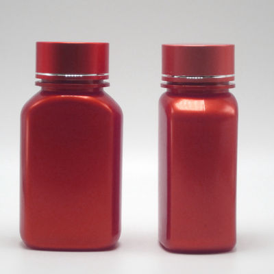 Προσαρμόσιμα χρώματα 150ml PET τετραγωνικά επίπεδα πλαστικά μπουκάλια με διαφορετικά καπάκια
