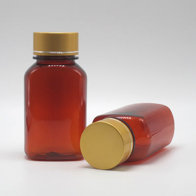 Προσαρμόσιμα χρώματα 150ml PET τετραγωνικά επίπεδα πλαστικά μπουκάλια με διαφορετικά καπάκια
