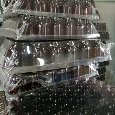 250 ml Amber PET υγρό φάρμακο μπουκάλι με καπάκι βίδας και φαρμακευτικό δοχείο φαρμάκων