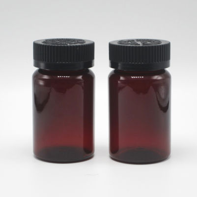 100 ml μπουκάλι πλαστικών χάπι/βιταμινών/καψουλών PET Amber με κάλυμμα ασφαλείας παιδιών και καπάκι με βίδα
