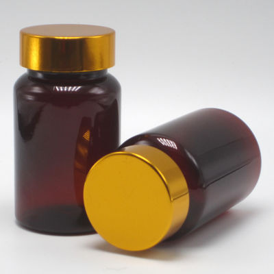 100 ml μπουκάλι πλαστικών χάπι/βιταμινών/καψουλών PET Amber με κάλυμμα ασφαλείας παιδιών και καπάκι με βίδα