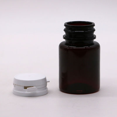 Προσαρμοσμένο χρώμα 50 ml Αμπερό ΠΕΤ χάπι Κάψουλα Φιαλίδιο ιχθυελαίου με ξεφλουδιστικό καπάκι/ καπάκι με βίδα