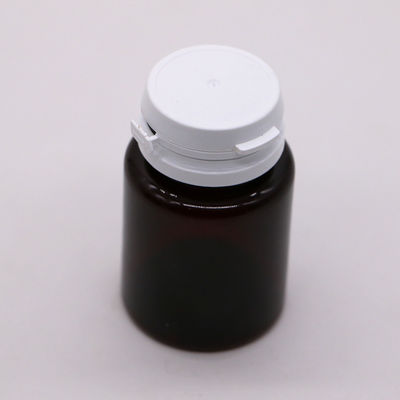 Προσαρμοσμένο χρώμα 50 ml Αμπερό ΠΕΤ χάπι Κάψουλα Φιαλίδιο ιχθυελαίου με ξεφλουδιστικό καπάκι/ καπάκι με βίδα