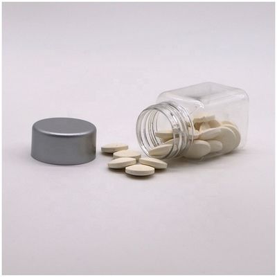 Διαφανές τετραγωνικό σχήμα 30 ml PET πλαστικό μπουκάλι για φάρμακα Συμπλήρωμα Αποθήκευσης Συμπλήρωμα