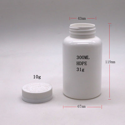 300 ml/10 Oz HDPE στρογγυλό πλαστικό μπουκάλι κάψουλας για χάπια