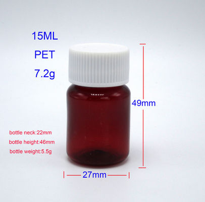 15 ml Custom Service Μπουκάλι Πίτ πλαστικού με καπάκι ασφαλείας παιδιών Ανακυκλώσιμο χωρίς BPA