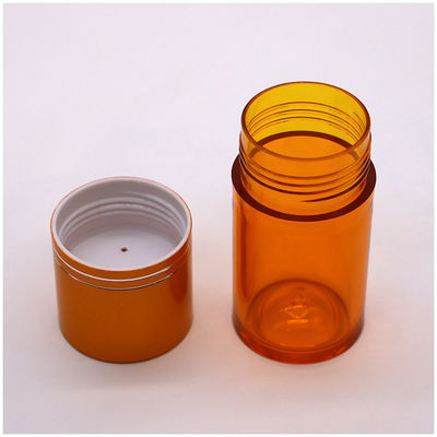 Επαναγεμιστέο 60 ml χάπι PET Κάψουλα Φιαλίδιο ιχθυελαίου με χρυσό ασημένιο αλουμινένιο καπάκι με βίδα