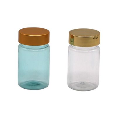 Υγειονομική περίθαλψη 70ML PET πλαστικό μπουκάλι κάψουλα χάπι με χρυσό ασημένιο καπάκι