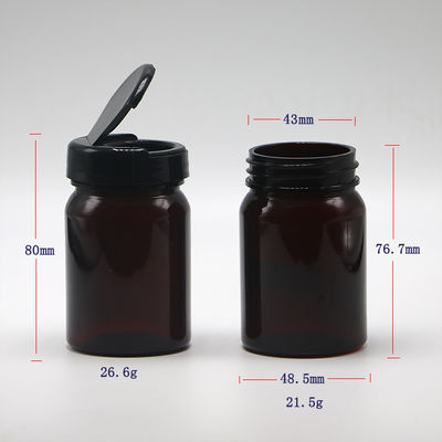 Εκτύπωση με οθόνη 80ML PET ιατρικό πλαστικό επαναγεμιζόμενο μπουκάλι για χάπια