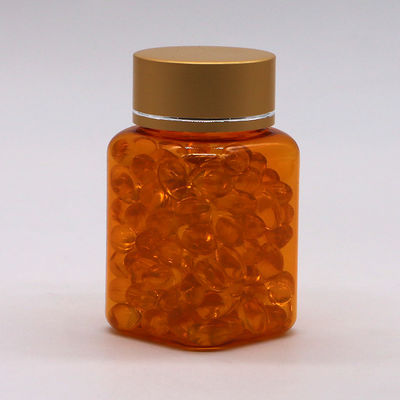 90 ml / 3OZ PET Square Κίτρινο/ Πορτοκαλί Καψούλα Φιαλίδιο Πίβλα με Κεπάκι Ροζ Χρυσού και Θερμική Σφραγίδα