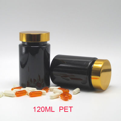 Βασικό υλικό PET 120 ml Μαύρο πλαστικό μπουκάλι για συμπλήρωμα