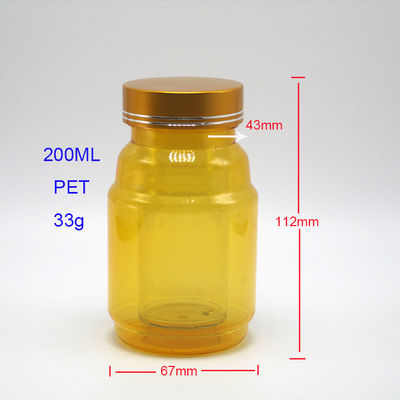 200 ml PET πλαστικές φιάλες Διαφανές προσαρμοσμένο χρώμα για δοχεία αποθήκευσης τροφίμων