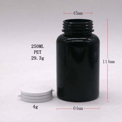 Προσαρμόστε το χρώμα PET 250ml Στρογγυλό πλαστικό μπουκάλι για το δοχείο κάψουλας φαρμάκων