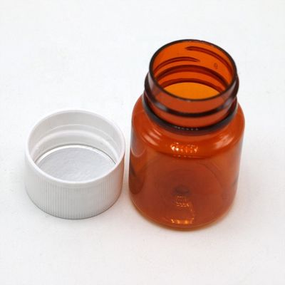 Φαρμακευτικό μπουκάλι πλαστικού PET 25 ml με κάλυμμα ασφαλείας παιδιών και εξατομικευμένες επιλογές χρώματος