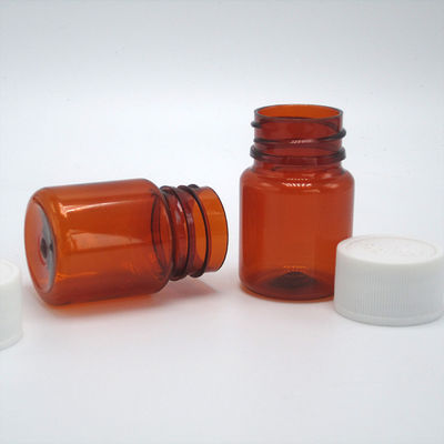 Φαρμακευτικό μπουκάλι πλαστικού PET 25 ml με κάλυμμα ασφαλείας παιδιών και εξατομικευμένες επιλογές χρώματος
