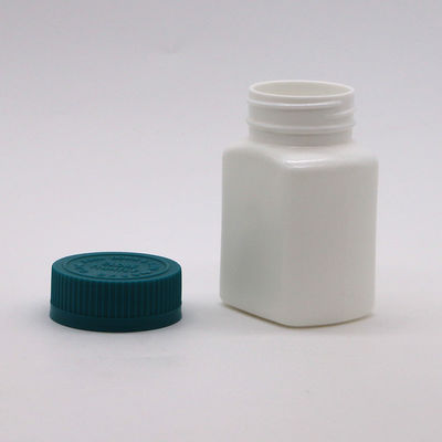 Κουτί αποθήκευσης φαρμάκων 95mL τετραγωνικό HDPE πλαστικό μπουκάλι βάζο για στερεά δισκία κάψουλα