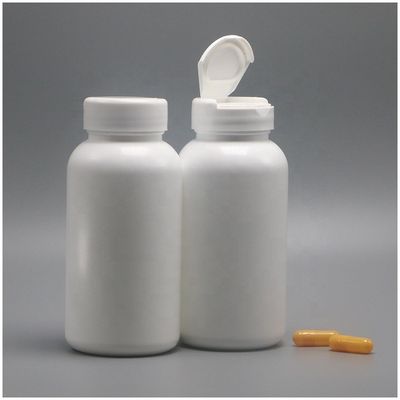 200 ml στρογγυλό σχήμα HDPE πλαστικό μπουκάλι αποθήκευσης χάπια με Flip Over κάλυμμα και υλικό PE