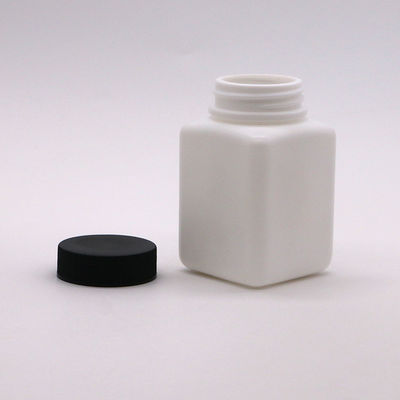 HDPE κολάρο τετραγωνικό σχήμα προσαρμοσμένο χρώμα κενό μπουκάλι χάπι για την υγεία στερεής σκόνης