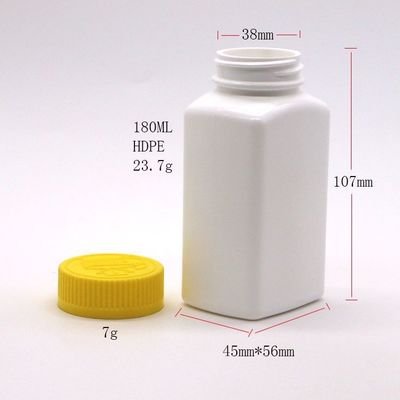 6OZ 180ml HDPE Square Shape Tablet Φαρμακευτικό μπουκάλι για φάρμακα Διατροφική διατροφή