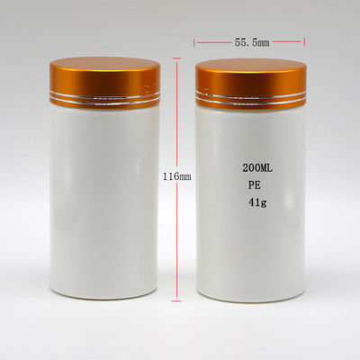 Φαρμακείο 200ml HDPE πλαστικές φιάλες με καπάκι βίδα και ίσιο κύλινδρο σχήμα