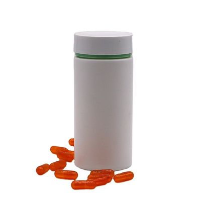 200 ml HDPE πλαστικό μπουκάλι για χάπια με ματ σώμα και προσαρμοσμένο χρώμα ανάγλυφο λογότυπο