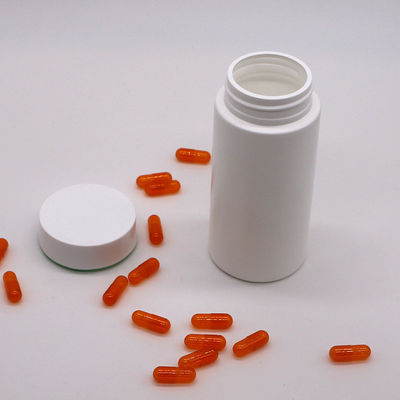 200 ml HDPE πλαστικό μπουκάλι για χάπια με ματ σώμα και προσαρμοσμένο χρώμα ανάγλυφο λογότυπο