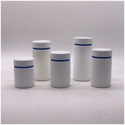 200 ml HDPE πλαστικό μπουκάλι για χάπια με ματ σώμα και προσαρμοσμένο χρώμα ανάγλυφο λογότυπο