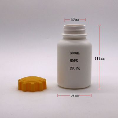 300cc HDPE στρογγυλό πλαστικό μπουκάλι κάψουλας με καπάκι βίδα για το χάπι συμπλήρωμα φαρμάκου